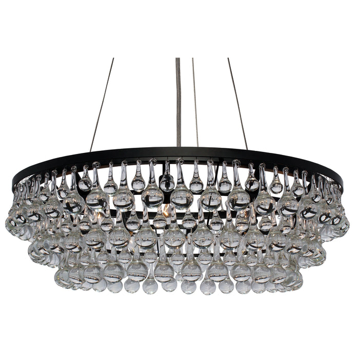 Special Order - Glass Drop Crystal Chandelier - Black - 32in Diameter